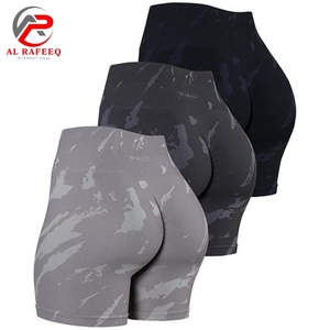 Gran oferta de pantalones cortos de Yoga para correr, pantalones cortos de motorista de Yoga sin costuras con tinte de corbata, pantalones cortos deportivos de cintura alta para mujer - Product Image 1