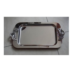 Bandeja rectangular de plata para servir comida, bandeja para hornear de Metal para restaurante, diseño personalizado disponible - Product Image 4