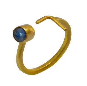 Genuino azul lapislázuli piedra preciosa sólido 925 anillo de plata esterlina hecho a mano clásico chapado en oro anillo de moda para compromiso, fiesta. - Product Image 3
