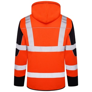 Sweat-shirt à capuche de haute qualité avec 4 poches, orange marine, réfléchissant, pour le travail, vêtements de sécurité - Product Image 5