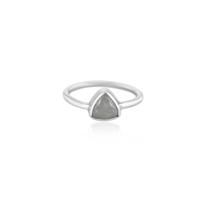 925 Sterling argent massif aigue-marine pierre précieuse à la main empilable bague maman cadeaux argent bijoux fins bijoux personnalisés - Product Image 1