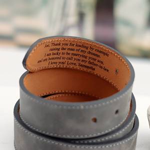 Cinturones de Cuero de Lujo con Corte Láser y Hebilla de Aleación, Logotipo y Color Personalizados para Hombre - Regalo Especial - Product Image 6