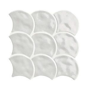 Hot Fan Shape Nude Silver Shell Marble Mosaic <b>Tile</b> Parquet 3mm Thick Mother Pearl Interior Wall <b>Backsplash</b> Bedroom Staircase - Product Image 3