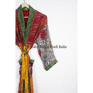 Kimono de Seda Hecho a Mano, Bata de Dormir, Bata de Manga Larga para Boda, Kimono para Mujer, Chaqueta para Festivales, Bata de Yoga, Bata de Salón - Product Image 3