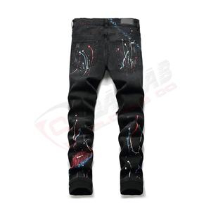 High Street Fashion Men Women Jeans-Retro Elastic-Stretch Slim-Fit Ripped Painted-Designer Pencil-Pants With Custom Printings - Product Image 5
