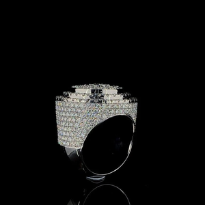 Anillo de moissanita VVS redondo helado para hombre, anillo de hip hop en plata de ley 925, anillo clásico de moissanita de calidad superior - Product Image 4