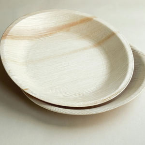 Assiettes jetables rondes compostables Vaisselle biodégradable écologique pour les événements, les pique-niques et les repas de tous les jours - Product Image 1