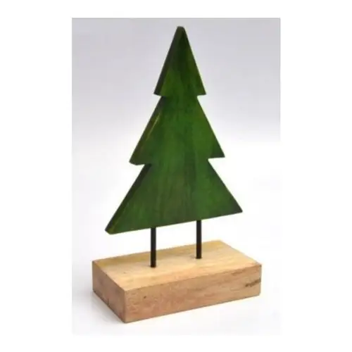 Árbol de Navidad de madera pulido a mano, decoración de árbol de Navidad de Color verde antiguo, venta al por mayor