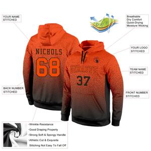 Nuevo último diseño Sudadera con capucha deportiva Deportes hechos a medida Alta calidad Deportes 100% Poliéster Sublimación completa Sudadera con capucha con estampado naranja - Product Image 3