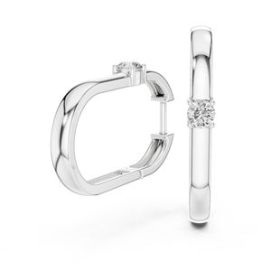 Pendientes de Oro Amarillo de 14K con Diamantes Redondos Cultivados en Laboratorio, Joyería Minimalista para Mujer, Uso Diario, Elegante y de Lujo Certificado - Product Image 2