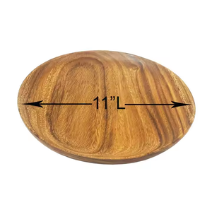 Juego de platos de madera orgánica Platos ecológicos para servir alimentos Diseño atemporal de glowin fashion - Product Image 3