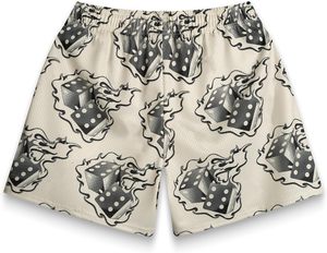 Shorts de basket-ball pour hommes, style streetwear, décontractés, pour l'entraînement, en maille athlétique, imprimé graphique flamme, respirant, séchage rapide, service OEM - Product Image 2