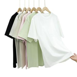 Camiseta de ropa de calle de algodón de 330Gsm en blanco, camiseta de gran tamaño con hombros caídos, camiseta personalizada de alta calidad con estampado de peso pesado para hombres - Product Image 1