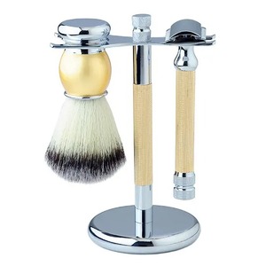 Best Top Quality Precious Natural Material Black Silver <b>Razor</b> Brush Handle Cut Throat <b>Razor</b> Brush <b>Set</b> - Product Image 1