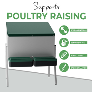 MG02-WS Two-Compartment Metal Laying Nest Box for 10 Chickens with Plastic <strong>Egg</strong> Tray and Metal Legs for Safe <strong>Egg</strong> <strong>Harvesting</strong> - Product Image 2