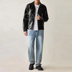 Veste de moto d'extérieur pour homme, veste en cuir vintage, veste en toile rétro, mode motard, nouvelle arrivée, hiver, logo avant - Product Image 4