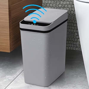 Poubelle Intelligente Automatique à Capteur 11L/2.91 Poubelle Domestique en Noir, Gris, Blanc – Lot de 2/1 Poubelle de Toilette en Plastique - Product Image 1