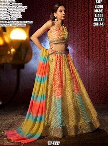 Conjunto de Lehenga Choli Semi-Cosido de Diseño Moderno para Fiestas, Tela de Organza, Dupatta de Secado Rápido para Ocasiones Elegantes, Todas las Temporadas - Product Image 4