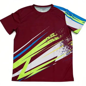 T-shirt athlétique unisexe à col rond, séchage rapide, évacuation de l'humidité, impression par sublimation pour le fitness, les sports de plein air, logo personnalisé, commande en gros - Product Image 1