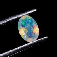 Opal Ethiopia Potongan Oval Cemerlang Batu Permata Alami untuk Pembuatan Perhiasan Ukuran Dapat Disesuaikan 7.0x5.0 mm Multi Fire 0.45 Karat
