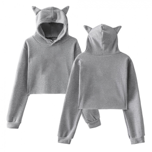 Sudadera con Capucha de Algodón Orgánico Grueso Personalizada, Estilo Hip Hop, Color Sólido, Térmica, Lisa, OEM, Unisex, Transpirable, Ropa Urbana para Mujer - Product Image 2
