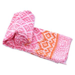 Voile Sanganeri Handmade Eco-friendly Pink Cotton <b>Scarf</b> Sarong Block Print Summer Beach Cover Ups Pareo <b>Women</b> Long Traditional - Product Image 5