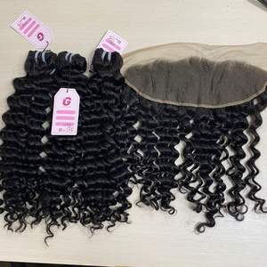 Extensions de cheveux Remy vietnamiens noirs ondulés profonds perruque frontale de trame de cheveux vierges de haute qualité faisant le numéro de modèle de cheveux humains - Product Image 6