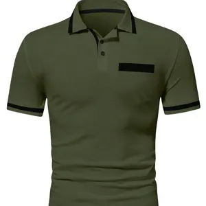 Polo pour hommes avec garniture contrastée Polo pour hommes avec personnalisation arrivée meilleur surdimensionné vêtements d'été Polo pour hommes tissu piqué