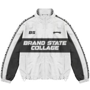 ชุดวอร์มไนลอนสีขาวแบบปักลายกันน้ำสำหรับทุกเพศโลโก้ออกแบบได้ตามที่ต้องการ - Product Image 4