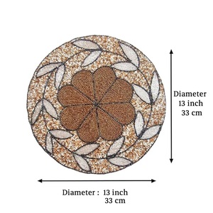 Beautiful Glass <b>Beaded</b> Round Table <b>Placemat</b> Hot Selling Handmade <b>Beaded</b> <b>Placemat</b> for Wedding Parties & New Year - Product Image 4