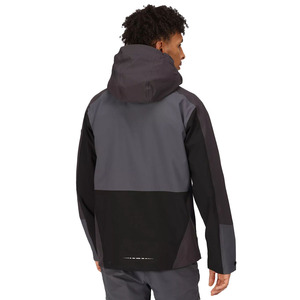 Chaqueta deportiva impermeable para hombre 2025, cortavientos con capucha y logotipo personalizado OEM de alta calidad con características de senderismo lisas negras a prueba de viento - Product Image 2