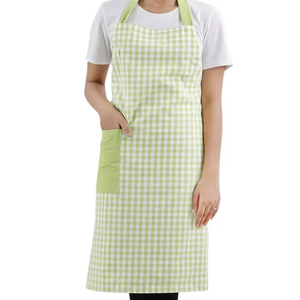 Babero teñido en hilo de algodón 100%, delantal, cintura gris, babero, comida, salón de cocina, peluquero, jardín, barbacoa, PE, LDPE, PU, tela vaquera de PVC, poliéster - Product Image 1