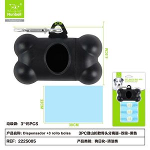 Dispenser per Sacchetti per Escrementi di Cane con 3 Rotoli, Soluzione Pratica per lo Smaltimento dei Rifiuti degli Animali Domestici - Product Image 2