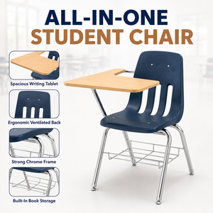 Bureau et chaise d'étudiant modernes de haute qualité avec tablette d'écriture, mobilier pour les élèves des salles de classe, les enfants et les jeunes apprenants - Product Image 2