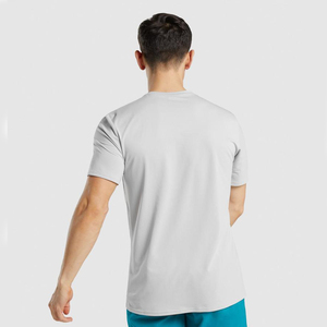 Venta caliente hombres gimnasio camiseta por encargo Logo 100% algodón camiseta lisa cuello redondo hombres transpirable secado rápido hombres camiseta - Product Image 6