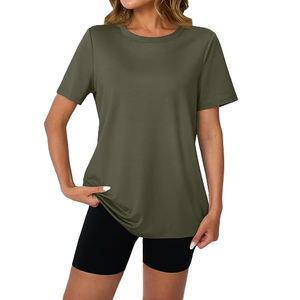 Camisetas de Poliéster al por Mayor para Mujer, Logotipo Personalizado, Secado Rápido, Suaves, Camisetas de Mezcla de Poliéster para Mujer, Lisas - Product Image 5