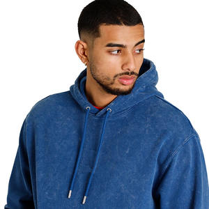 Sudaderas con capucha extragrandes con lavado ácido al por mayor del mejor proveedor para hombre Color sólido Diseño liso Ropa de calle de invierno en relieve hecha a medida - Product Image 6