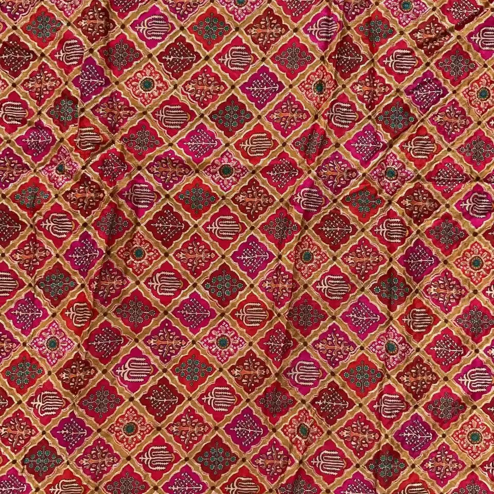 Tinh khiết Viscose chinon vải vị trí in vải ưa thích vải Gown Top sarees lahenga Top