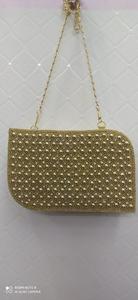 Vente en gros de pochette de luxe pour femmes sac à main de soirée de qualité supérieure cristal strass perlé pierre paon acrylique satin spécial - Product Image 3