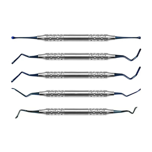 Instrumentos quirúrgicos dentales Dental Vista Implantología Curetas de túnel recubiertas de titanio Juego de 5PCs Escaladores dentales de potencia manual - Product Image 3