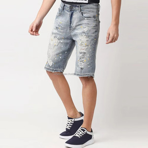 Recién llegado, pantalones cortos de mezclilla ajustados para hombre, algodón ecológico, estilo Streetwear, MOQ bajo - Product Image 5