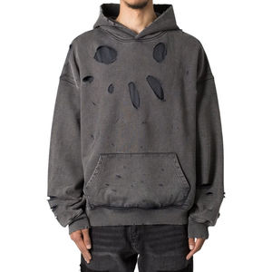 Sudaderas con Capucha Holgadas, Ligeras, con Logotipo Personalizado, Lavado Ácido Desgastado, Hombros Caídos, Estilo Urbano Vintage para Hombre - Product Image 1