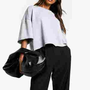 Camiseta de Algodón Grueso Extra Grande para Mujer, con Logotipo Personalizado, Antiarrugas y Transpirable, para Entrenamiento/Trabajo - Product Image 1