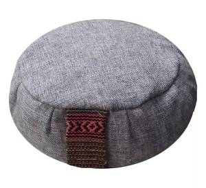 Nouvelle collection coussin yoga méditation rond avec remplissage Buck blé en tissu de jute naturel avec poignée de transport 2 housses lavables - Product Image 1