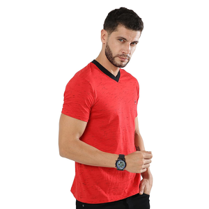 Camiseta de hombre sólida de calidad de marca Premium de fabricación de Bangladesh, camiseta informal de manga corta con cuello en V de diseño personalizado para hombre - Product Image 3