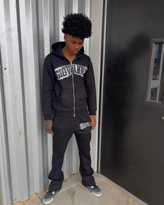 High-Quality Custom Tracksuit 2-Piece Set with <b>Zip</b>-<b>Up</b> <b>Jacket</b> & Joggers | 100% Cotton Zipper Track Suit for Men - Product Image 5