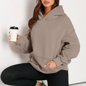 430G nueva sudadera suelta moda Streetwear Vintage letra impresa manga larga Casual estilo deportivo sudaderas con capucha de punto para mujer - Product Image 5