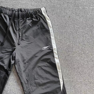 High Quality Cotton Blended Double-Layer Breathable Garment Dyed Casual Style Patchwork Mesh Fabric Straight Trousers Midweight - Product Image 2