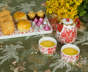Service à thé en céramique Shin Tai Yuan, sérigraphié Double Bonheur, cadeau de mariage, fabriqué à Taïwan - Product Image 6