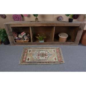 Alfombra turca Vintage de 180cm x 310cm, diseño clásico de retales Beige y rojo, respetuoso con el medio ambiente, cuidado de lavado a mano, lana, Material PP, respaldo de látex - Product Image 3